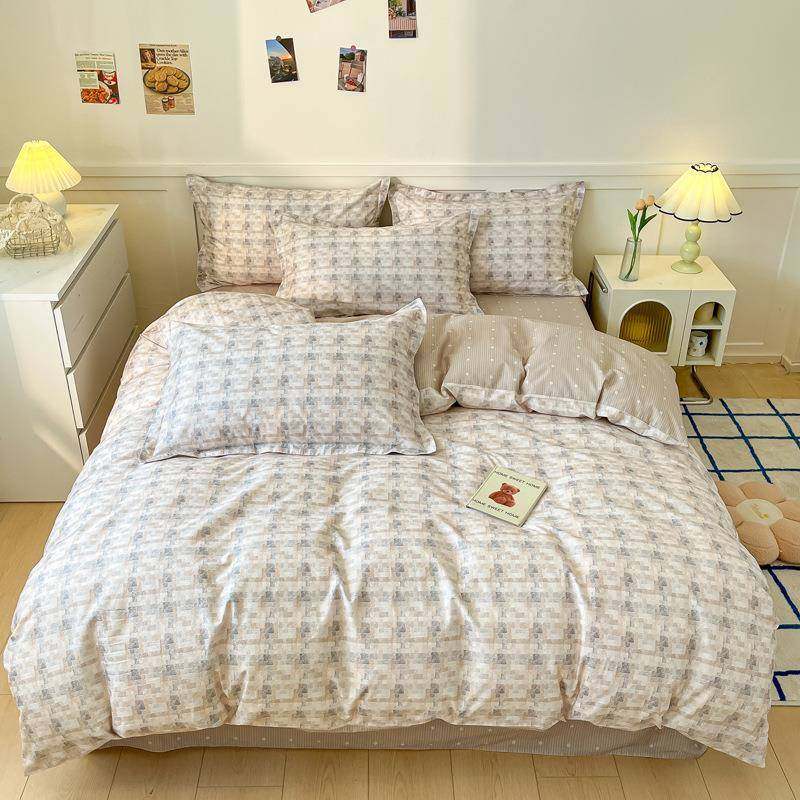 棉100纯棉四件套被套床上用品小清新舍宿床单TWG三套床笠全款件床