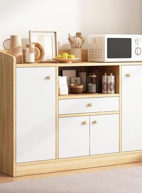 物落地餐边柜靠纳墙一体简TOX易橱柜家用厨房客厅收柜柜茶水子储柜