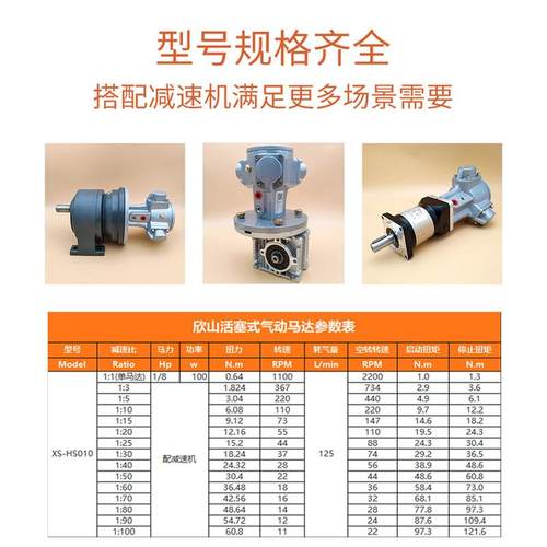 S-24401X0活塞式气S马达气动电机可正反转调速配减动速机搅拌机