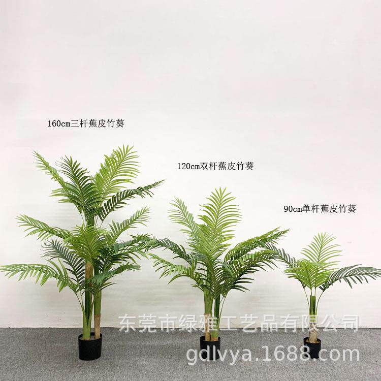 仿真绿散尾芭蕉皮LYJPK012葵葵树贵妃葵型棕榈树大家居室内落地盆
