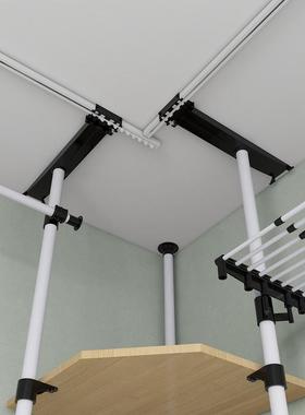 柜钢架结构全挂式组装衣橱宿舍钢衣架结DIY22042构衣杆家用加厚加