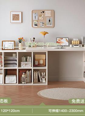 女yh12441习u转角书桌学桌子卧室台生梳妆书柜一体实木型拐