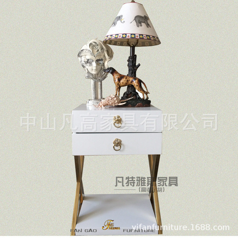 轻奢不锈钢简约时尚现代烤漆休闲客厅沙发个性创意角几多功能灯几
