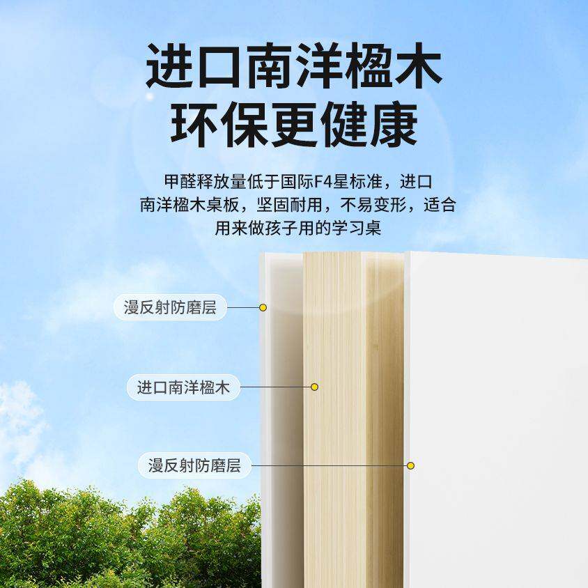 乐仙乐居儿童学习桌学生书桌家用写字桌青年可升降电脑办公桌实木