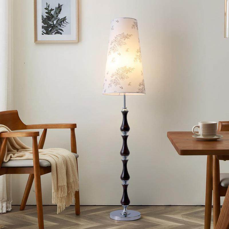艺灯罩落地灯南洋简约客厅沙氛发旁装饰121灯床头实木立浪漫布围