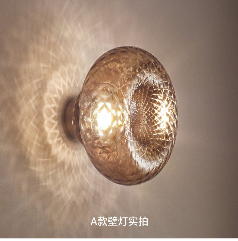 球形玻璃led客厅灯饰艺术室内极简氛围卧室灯具别墅楼梯过道壁灯