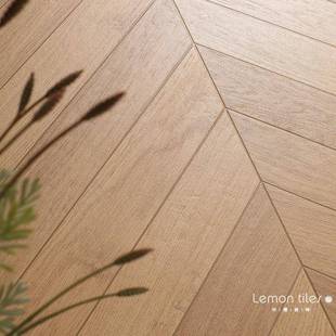 鱼骨拼木纹厂标砖60风1200日式 复古客0厅人字拼防滑耐磨 原x木法式