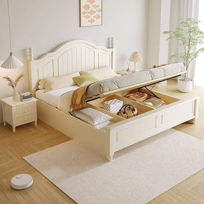 简约实木床双人1.8人x2米卧大床1.5家用1.51见详情.23m单田园风主