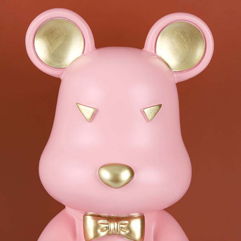 现代简约创意点赞托盘熊摆件玄关钥匙收纳摆件树脂工艺家居装饰品