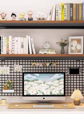 铁LTM网格置物架面桌置物桌架书桌梳妆台花架电脑收纳架桌上艺置物架