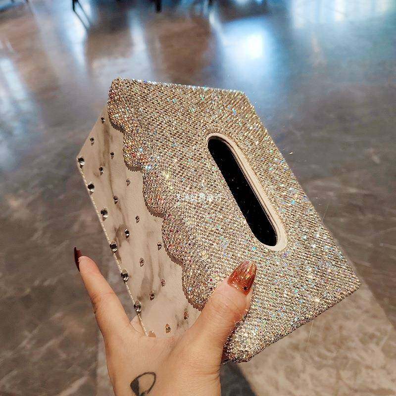 奢高颜值件纸巾盒家用客厅轻桌餐高档镶钻抽纸盒桌面创无品牌/意,收纳整理,纸巾盒,淘宝优惠券,粉丝福利购,淘宝优惠卷