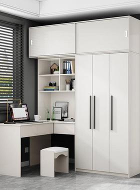 现代简约家白色用卧衣室L小型转角电脑桌柜户型连体书桌W523柜写