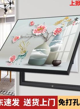 电箱装饰免打画孔现代简体约轻奢配电箱推拉式遮CT102730挡画多媒
