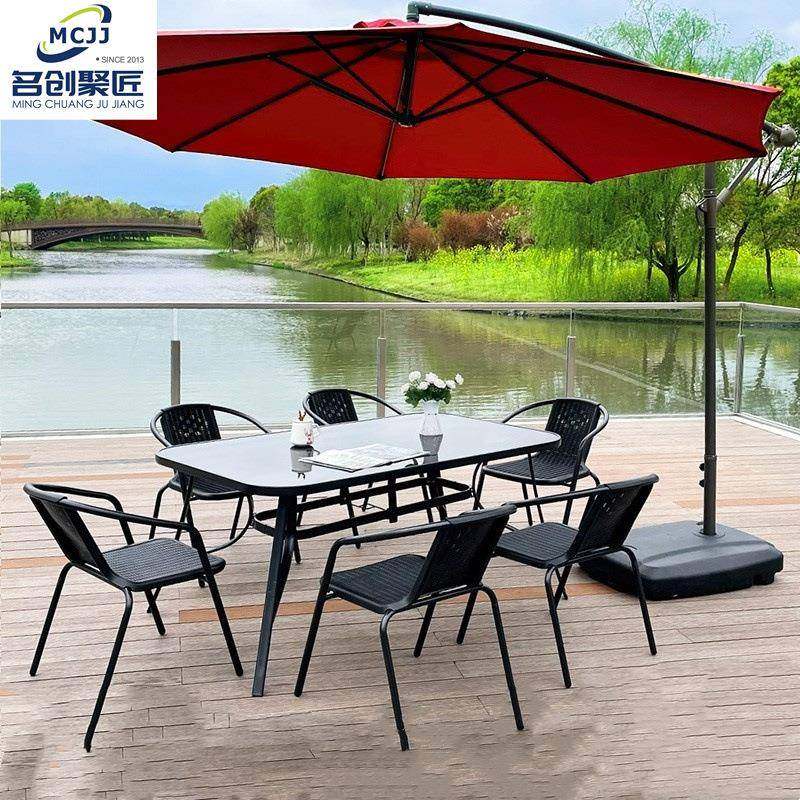 户A-091外桌椅藤椅组三件室外露院子花园庭天院折叠阳台休闲小桌