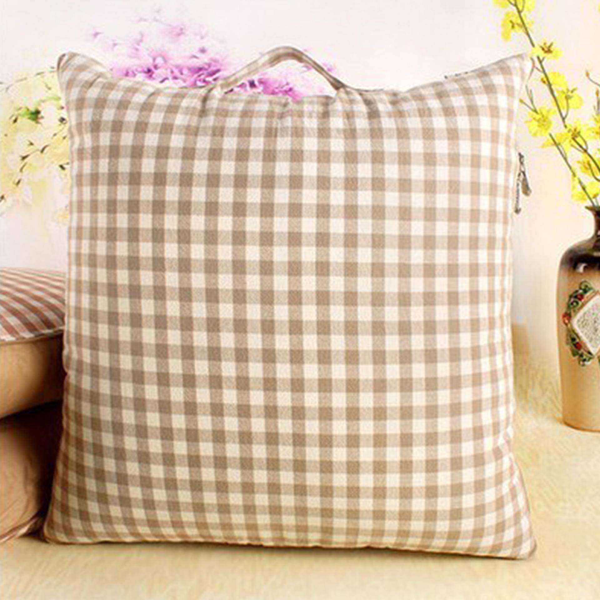简约格子床头靠垫被长咨询客服拆榻大靠背护腰棉可洗榻米软包双人