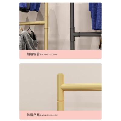 衣架落地上间下双网层两层卧小见详情省空贴墙开放式挂衣架红小型