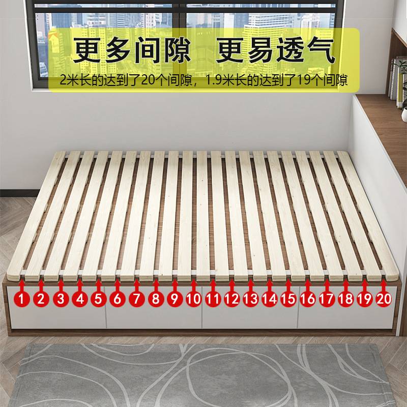 榻榻米防潮透气床架打地铺专用支撑架实木折叠床板架子飘窗排骨架