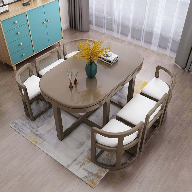 W8全实木小户型餐厅简约现代家用饭桌轻奢省空间长方形餐桌椅组合,电子元器件市场,其它元器件,淘宝优惠券,粉丝福利购,淘宝优惠卷