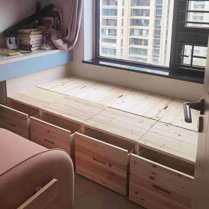 木箱拼床实木床板式床高箱床飘窗柜收纳柜储物收纳箱子榻榻米其它