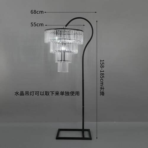 吊新款婚礼堂式铁艺电镀婚水晶灯庆道具灯GOG冰晶条路引布置装饰