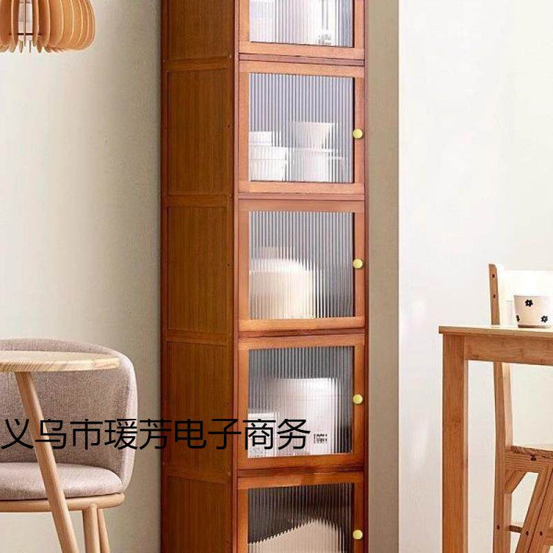 现代简约储物柜酒柜家用分置层厨房物厨架SHF防尘落地碗具碟餐收