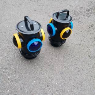 充电式信号灯 道岔黄蓝脱轨指示灯 铁路轨道转辙器警示灯