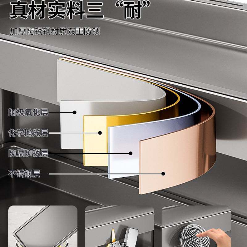 不锈钢厨房调料品置物架台面多功能放油盐酱醋调味瓶罐筷子收纳盒