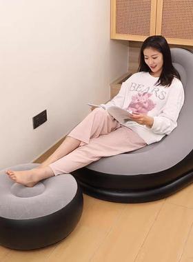懒人充气发沙可躺可单人睡便携QHH户外露午营空气沙发成人休宿舍躺椅