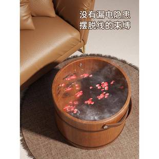 手提泡桶JXBN A54木泡脚木桶冬天家用木盆泡质脚脚实盆足浴盆洗脚