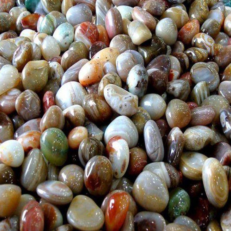 彩色卵石厂园林造景铺路五彩抛光鹅雨花石头底水池230717垫家石子