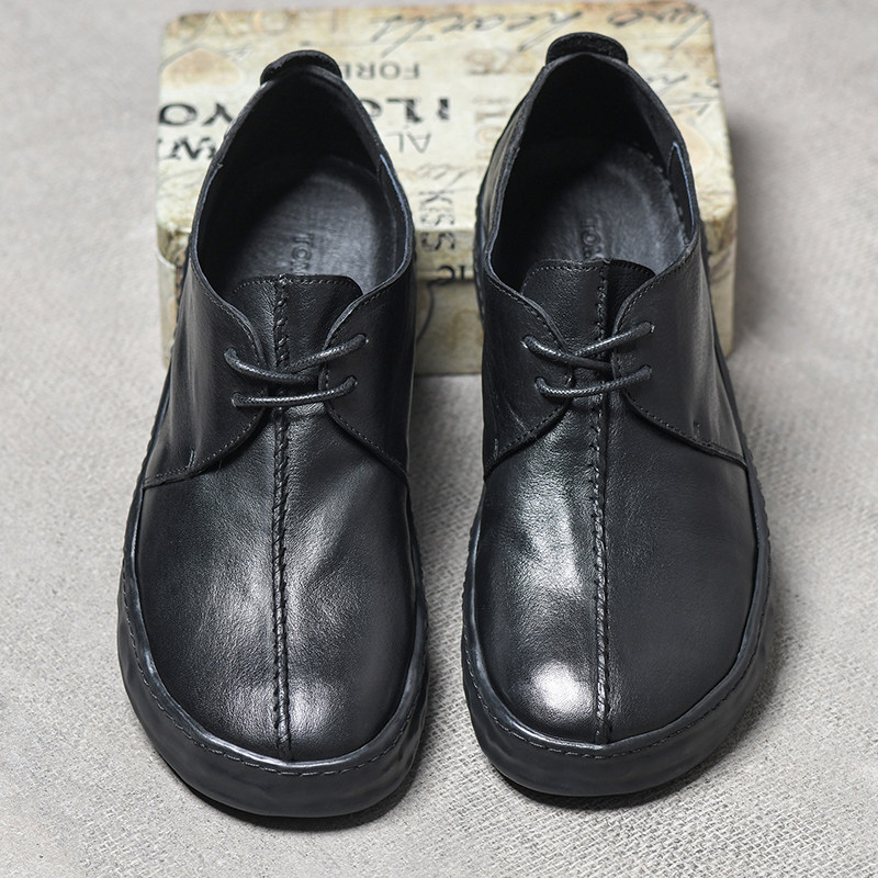 新款真皮男鞋头层牛皮软皮软底鞋百搭舒适透气低帮鞋运动休闲板鞋