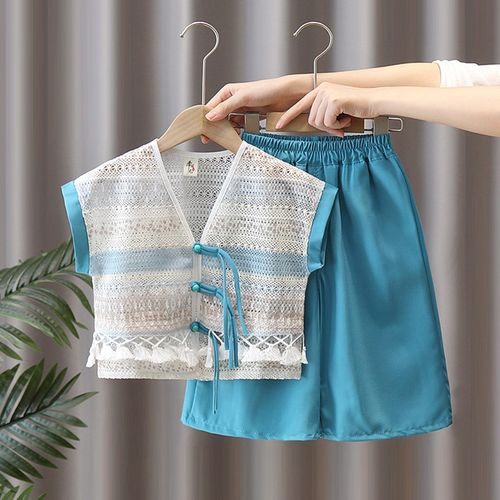 汉服夏季男童2025新款中国风古风薄款儿童新中式短袖日常古装套装