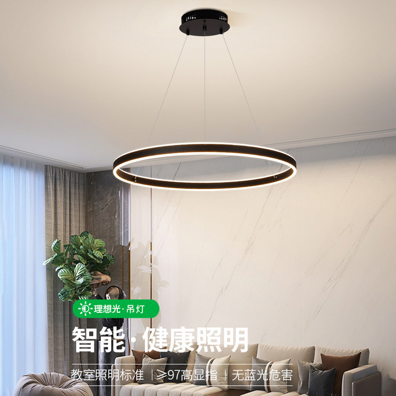 圆圈吊灯客厅餐厅极简设计感鱼线吊灯大气新款网红吧台休息厅吊灯,家装灯饰光源,客厅吊灯,淘宝优惠券,粉丝福利购,淘宝优惠卷