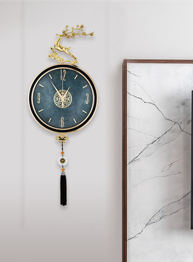 现代轻奢客厅挂钟电视背景墙个性创意时尚新款高档W家用挂墙钟表