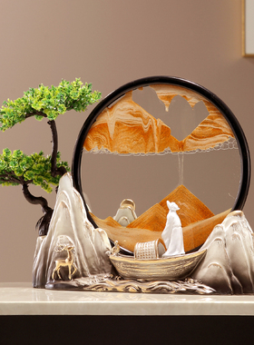 文创纪念品流沙画风景摆件客厅玄关办公室高级感T创意装饰毕业礼