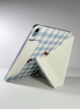 复古樱桃3+Y轻薄磁吸双面夹带搭扣保护套适用10.9iPad Air6 11寸P