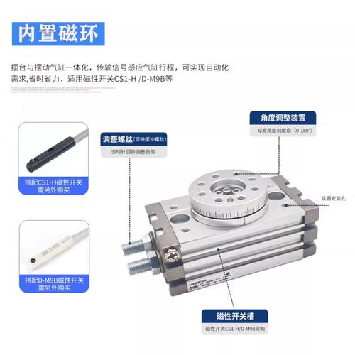SMC型旋转摆台气缸MSQA/HRQ/MSQB10A-20A-30A-50A-70A/1A/2A/3A/R