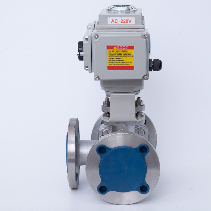 Q944F-16P/C 电动球阀 不锈钢三通法兰换向阀DN50 DN40 DN65 DN80