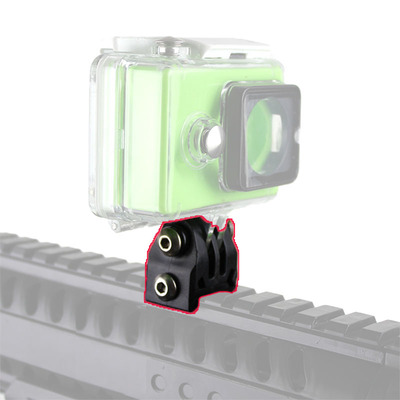 Gopro摄影机记录仪山狗摄像头支架 20mm皮轨鱼骨夹具 小巧灵活