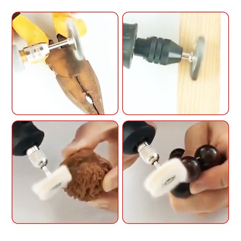 电磨钢丝刷抛光头布轮除锈打磨头抛光文玩清理羊毛刷铜丝刷头工具