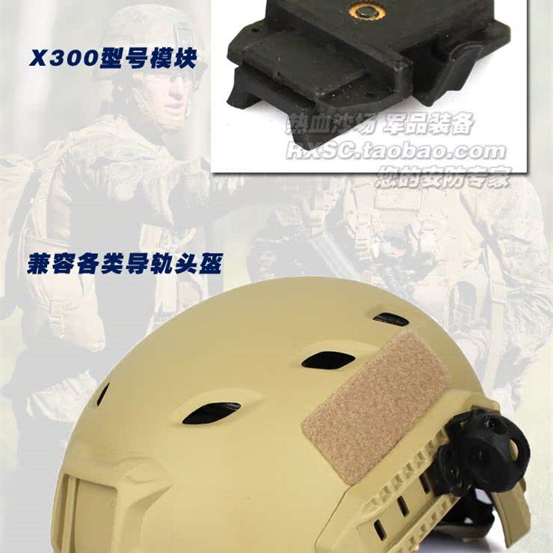OPS-CORE Single Clamp FAST战术头盔MICH战术头盔侧导轨电筒夹具