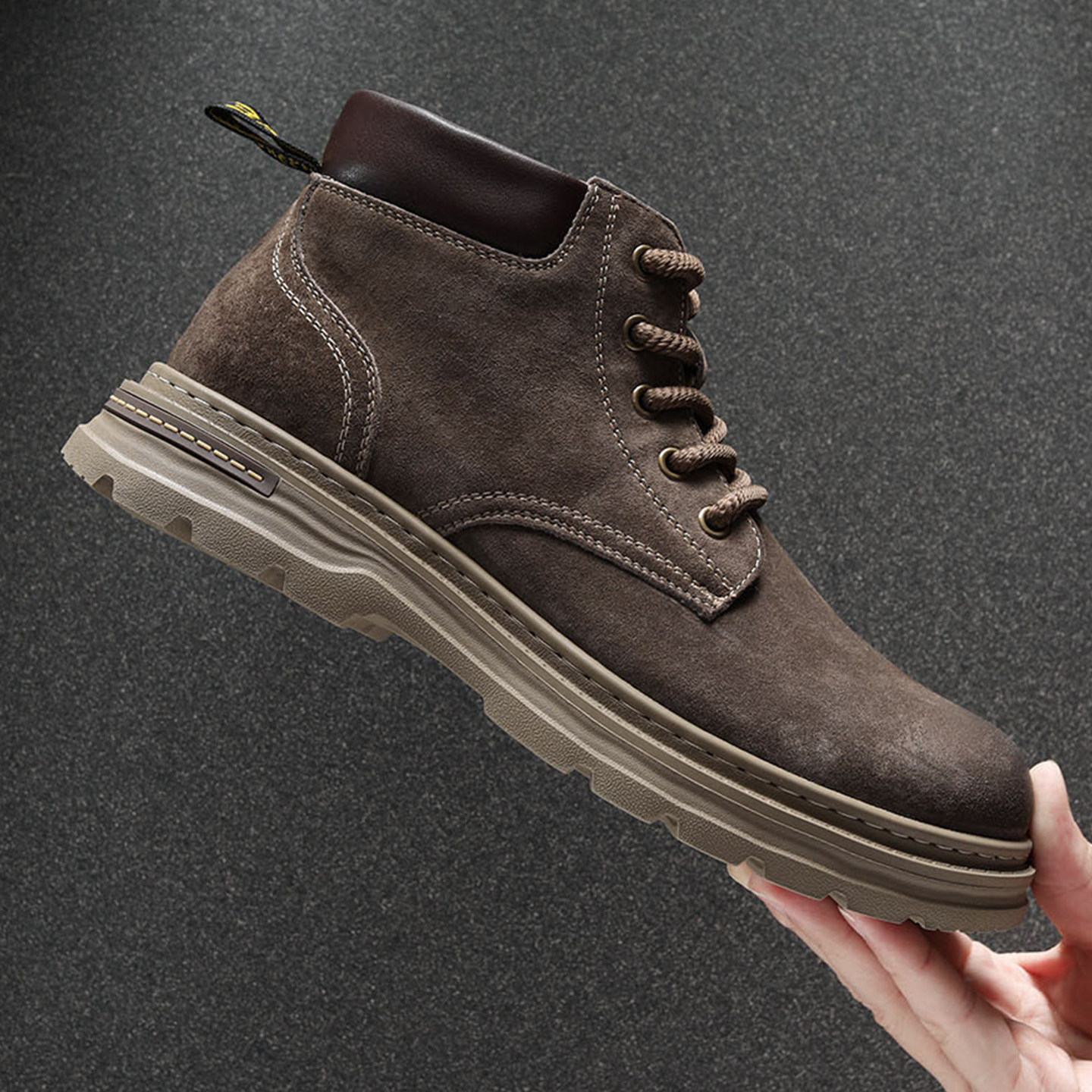 真皮马丁靴男款2025秋季新款美式复古软底皮靴厚底增高透气工装靴