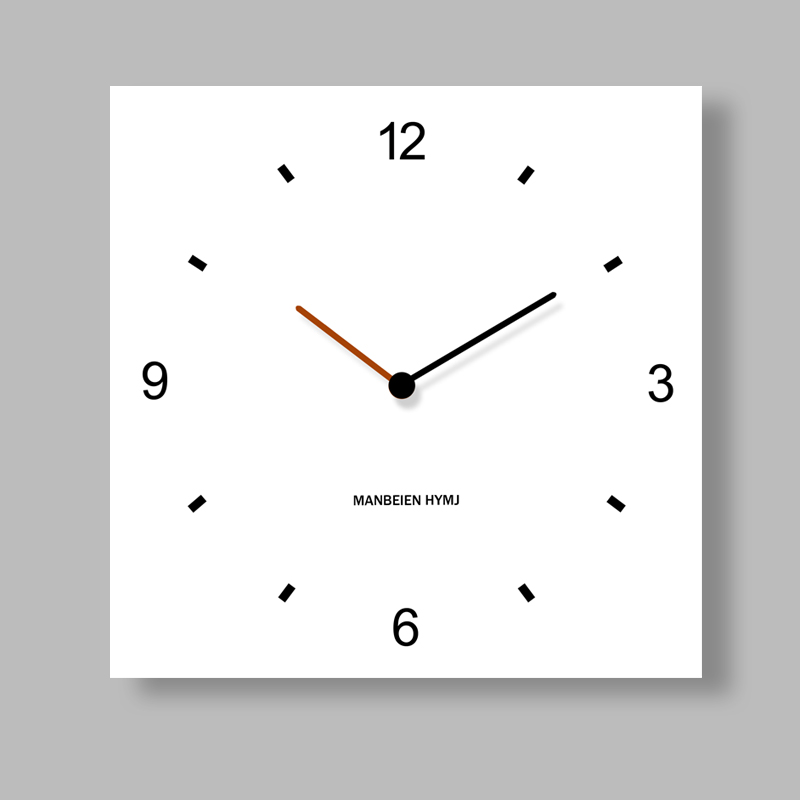 2024新款现代简约p钟表客厅挂钟创意方形北欧静音个性装饰时钟挂