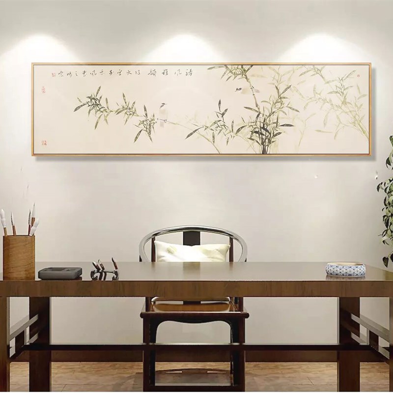 5216a新中式竹子装饰画禅意客厅沙发背景墙卧室床头画禅意现代挂