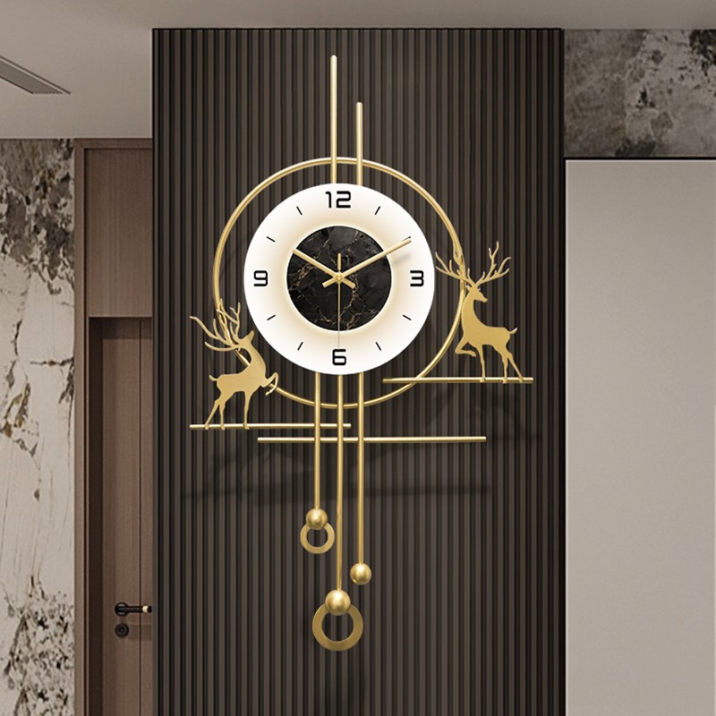 2025新d款网红创意轻奢钟表挂钟客厅时钟挂墙现代简约卧室静音挂