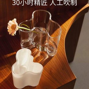 Iittala芬兰伊塔拉传奇湖泊创意玻璃花瓶手工装饰摆件乔迁礼物
