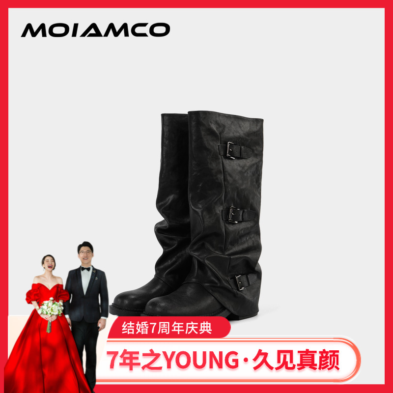露露酱NN~ 「推推裤管靴」Molamco西部牛仔长筒扣带推推裤管靴