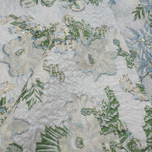 夏至  色织提花高密浮雕立体提Q花汉服旗袍布料