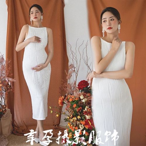 影楼展会新款孕妇照服装复古高级感连衣裙大肚孕妈咪写真拍照衣服