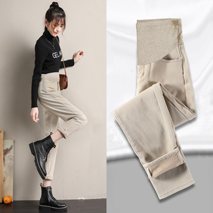 秋冬外穿冬季 子女冬装 加绒加厚宽松大码 长裤 老爹打底裤 孕妇牛仔裤